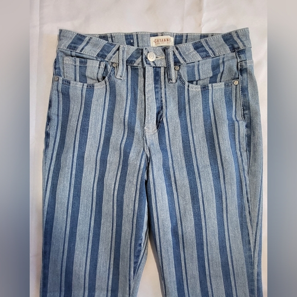 Shyanne Jeans Womens 31 x 34L Denim Striped Flare Country Western Boho Cowgirl - Picture 2 of 10